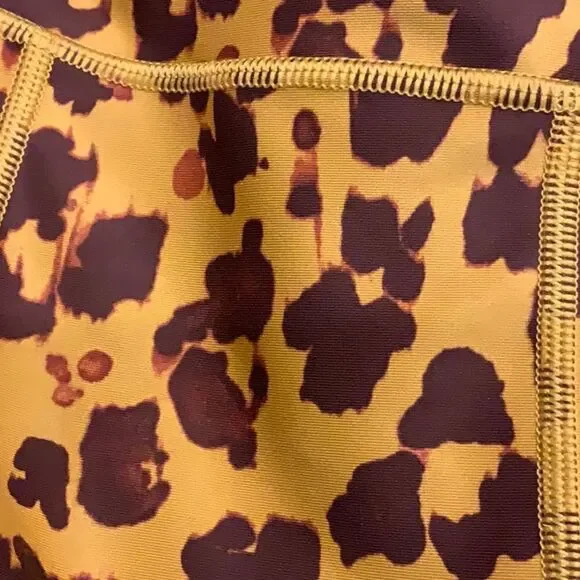 Gap High Rise Blackout Full Length Drawcord Leggings in Leopard Print Small - Picture 10 of 11